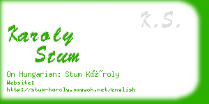 karoly stum business card